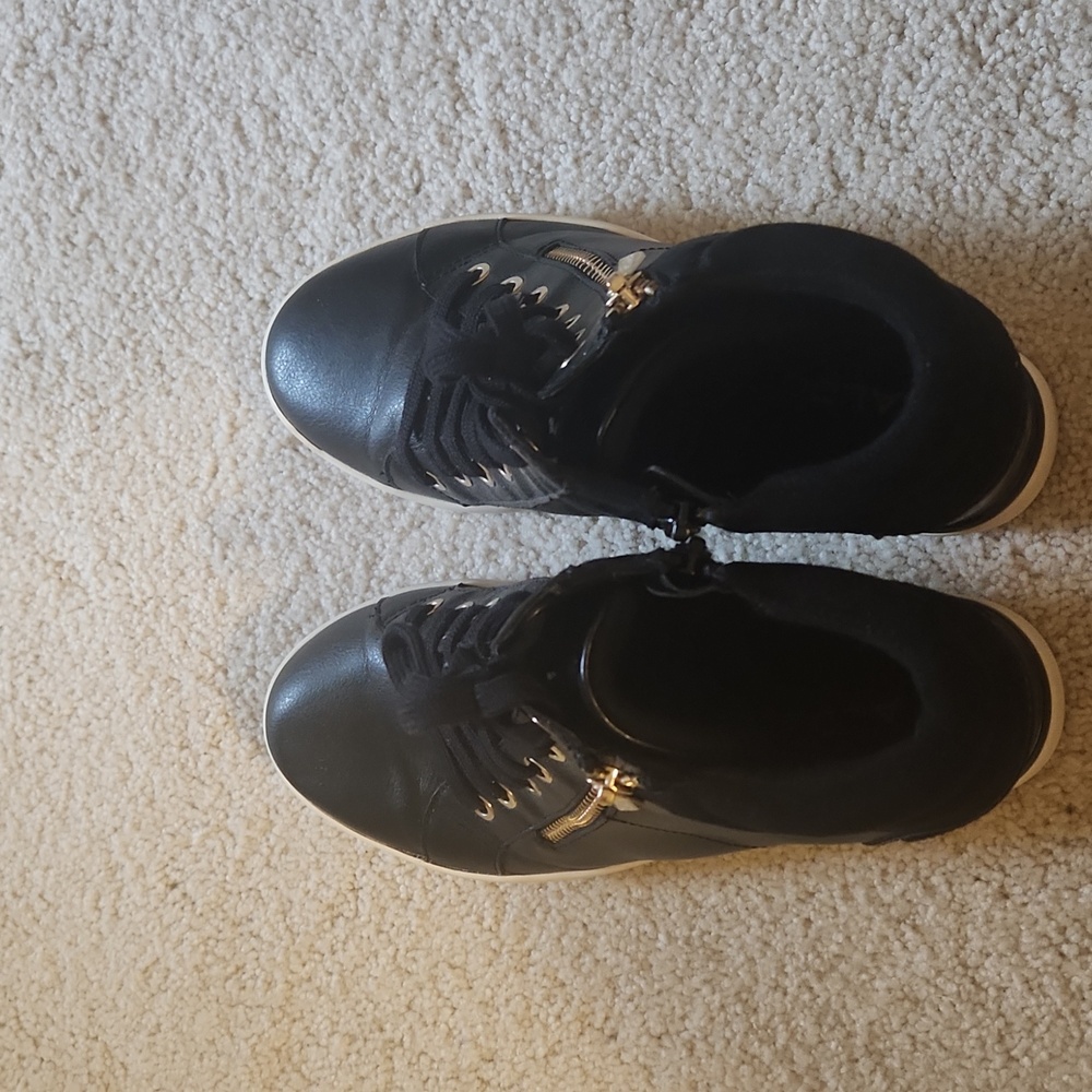 ALDO Black High-Top Women's Wedge Sneakers - Picture 4 of 5